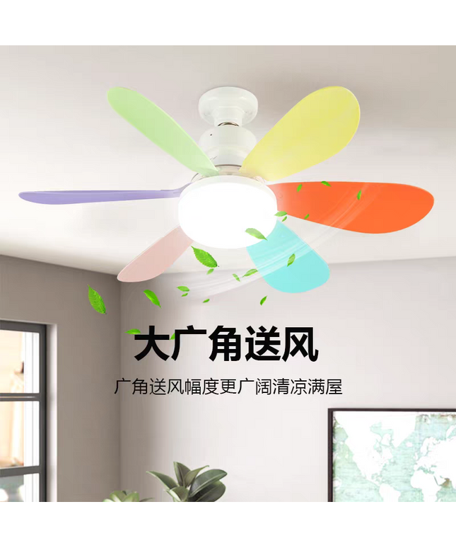 Ventilador de techo luz led de lujo de 42 cm de ancho y 22 cm de alt,  inteligente 220V,  lámpara de ventilador de techo con Control remoto con aspas de color