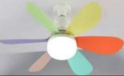 Ventilador de techo luz led de lujo de 42 cm de ancho y 22 cm de alt,  inteligente 220V,  lámpara de ventilador de techo con Control remoto con aspas de color