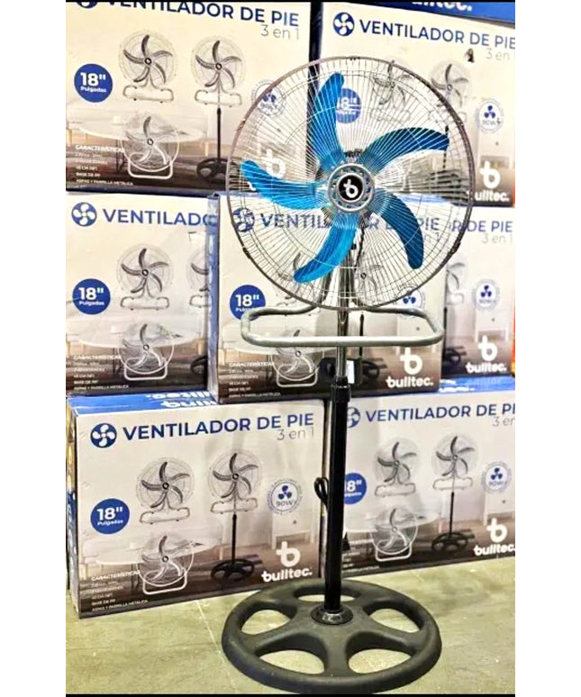 Ventilador de pie TOKYO 3 en 1 de 18 pulgadas 3 velocidaes,  paletas metálicas