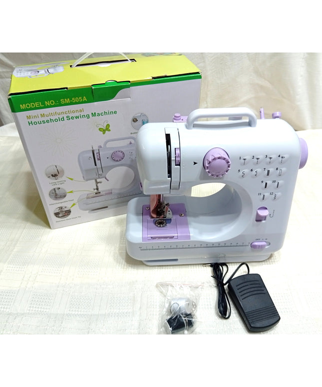 Máquina de coser HAUSEHOLD modelo SM-505A 12 tipos de costura distintos con pedal