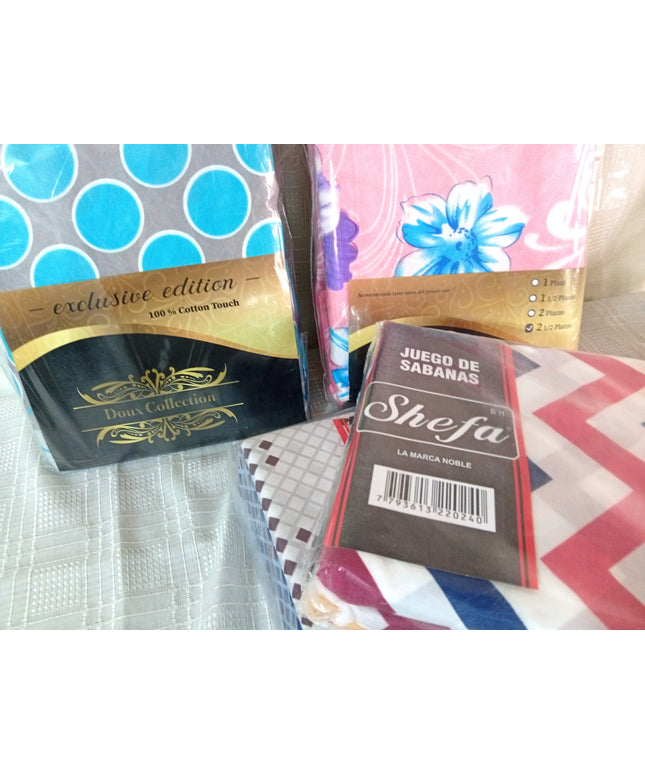 Sábans SHEFA de 2 plazas y media. Suave de CALIDAD. Estampada. Económicas.