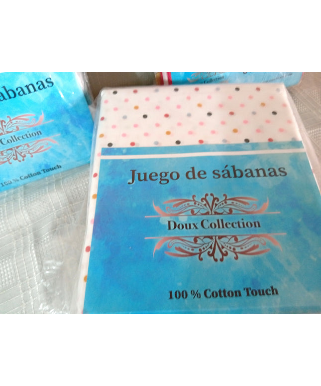 Sábans DOUX  COLLECTION de 1 plaza y media. Muy suaves. Estampada. Económicas.