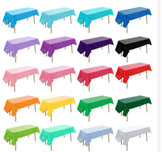 Manteles de tela sintetica PEVA resistentes de lavado a mano. Medidas 137*183 cm en varios colores, celeste amarillo rojo o verde