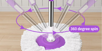 Limpiador giratorio 360  grados de piso en microfibra per uso domestico mojado o seco con balde y estrujador giratorio