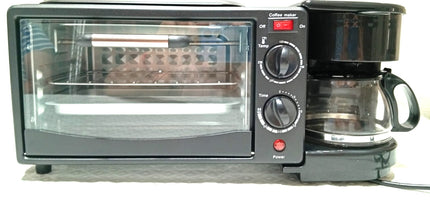 Desayunador multifunción tecnologia alemana 2400 Watt 12litros de capacidad de horno y 4 tazas de café