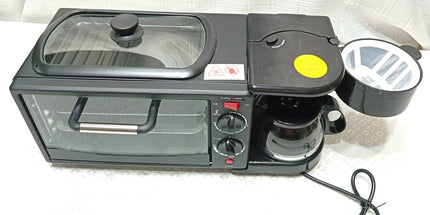 Desayunador multifunción tecnologia alemana 2400 Watt 12litros de capacidad de horno y 4 tazas de café