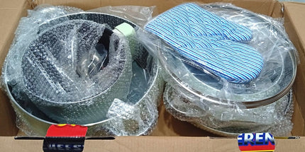 Set de ollas Chefesito 10 capas antiaderente 3 ollas con tapa 1 caserola con mango con tapa y una sarten. Tecnologia alamena