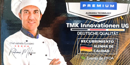 Set de ollas Chefesito 10 capas antiaderente 3 ollas con tapa 1 caserola con mango con tapa y una sarten. Tecnologia alamena