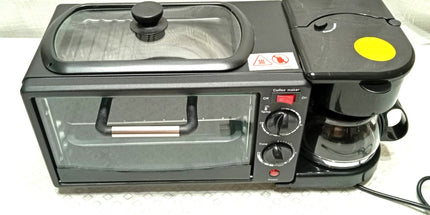 Desayunador multifunción tecnologia alemana 2400 Watt 12litros de capacidad de horno y 4 tazas de café