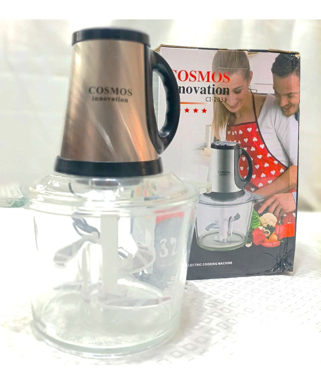 Procesadora de alimentos COSMOS de 3 Litros. Vaso de vidrio y lamas de acero