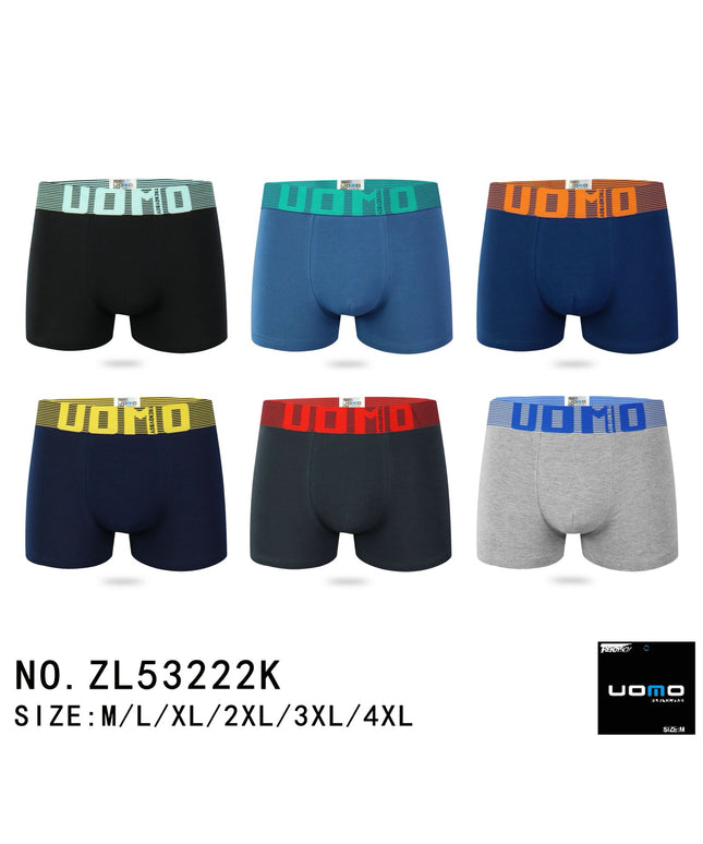 Boxer UOMO de colores lisos PURO algodón. Venta por docena