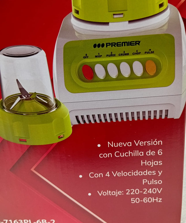 Batidora Premier de 1.6 litros 500 Watt y 4 velocidades. Modelo 2025 con jarra de plástico y con molinillo