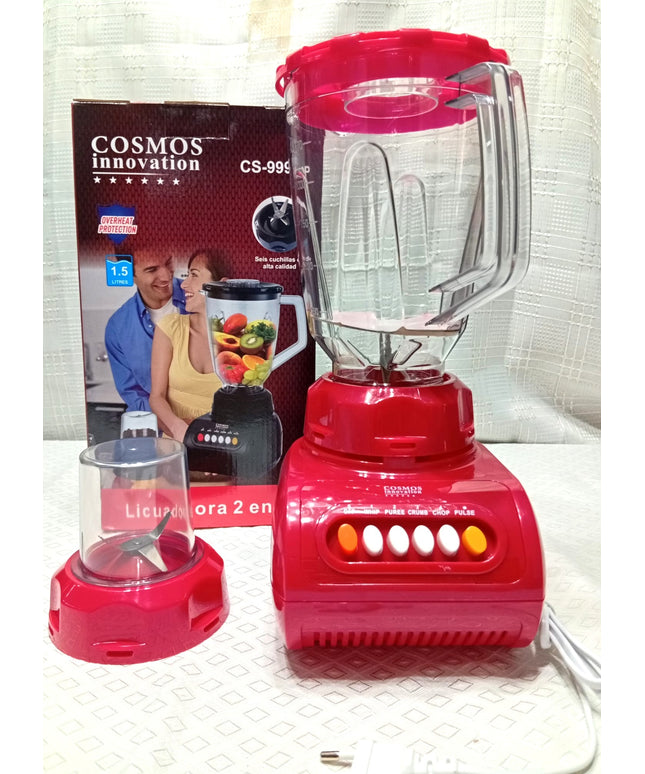 Batidora Cosmos de 1.5 litros, 400Watt, jarra de plástico con jarra para molinillo