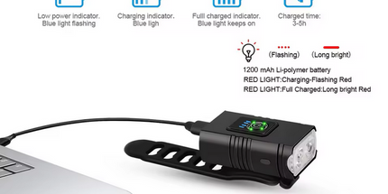 Juego de Luces para Bicicleta Personalizado para Ciclismo al Aire Libre Recargable por USB Luz Led Impermeable para Ciclismo Nocturno