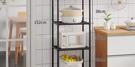 Estante de cocina o de uso general con ruedas alto y angosto