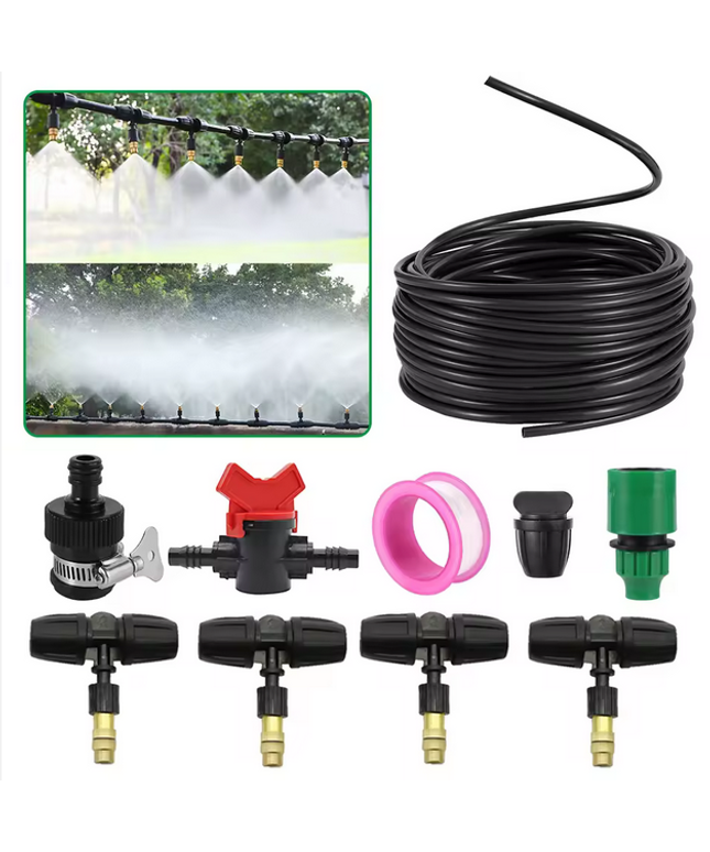 Kit de rociadores de nebulización de 10M, sistema de riego automático, riego por goteo, Kit completo, sistema de riego de jardín