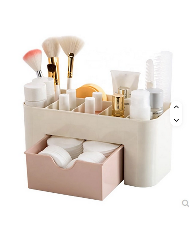Cajón caja de almacenamiento de cosméticos caja de almacenamiento de brochas de maquillaje joyería de escritorio cuidado de la piel lápiz labial máscara compartimento caja de tocador