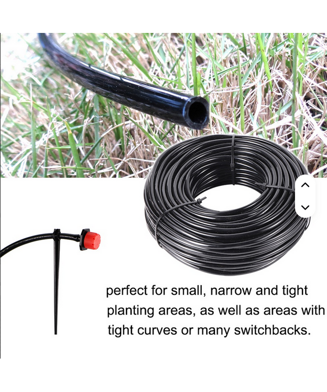 Manguera de agua de riego Flexible de 25 metros y 1/4 pulgadas, microirrigación por goteo, manguera de PVC, tubo de riego de jardinería de 4/7mm