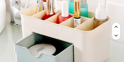 Cajón caja de almacenamiento de cosméticos caja de almacenamiento de brochas de maquillaje joyería de escritorio cuidado de la piel lápiz labial máscara compartimento caja de tocador