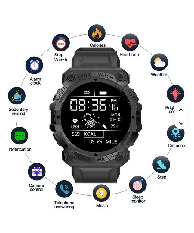 Reloj inteligente FD68SHombres Mujeres Bluetooth Smartwatch Touch Smart Bracelet Fitness conectados para IOS Android