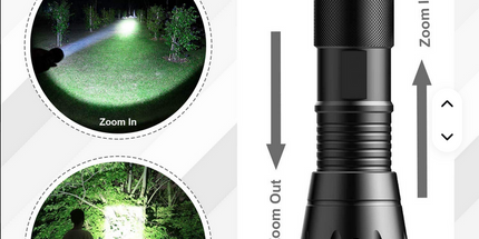 Mini linterna telescopica Helius 1000 lumens pequeña multifunción T6, táctica de autodefensa, para acampar