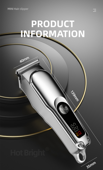 Máquina cortadora de pelo eléctrica inalámbrica profesional, cortadora de pelo USB para depilación seca. Color plateado