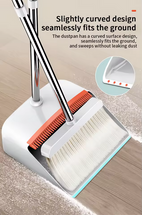 Juego de limpieza del hogar de alta calidad, recogedor de escoba de mango largo con cabezal de escoba de plástico, palita con capturador de pelusas y lampazo