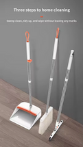 Juego de limpieza del hogar de alta calidad, recogedor de escoba de mango largo con cabezal de escoba de plástico, palita con capturador de pelusas y lampazo