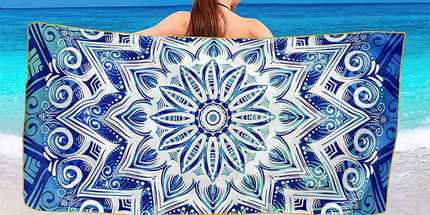 Toalla de playa de microfibra de alta calidad 140 cm x 70 cm. Diseño a prueba de arena de secado rápido.