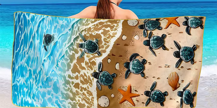 Toalla de playa de microfibra de alta calidad 140 cm x 70 cm. Diseño a prueba de arena de secado rápido.