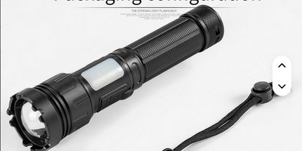 Linterna Led, portátil, con luz de emergencia lateral, 1500 lúmenes, 4 modos, 5000M de alcance, Usb, P50Zoom, recargable