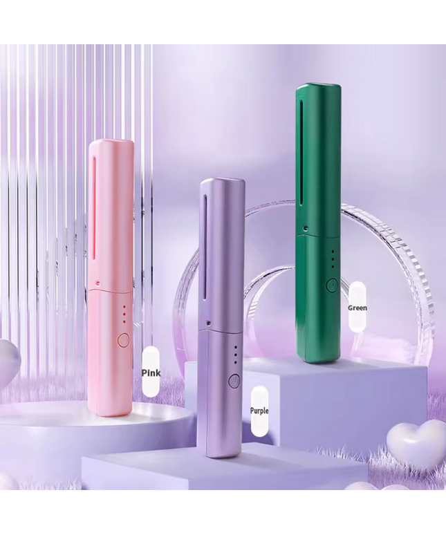 Novedosa Plancha de pelo inalámbrica 2 en 1, peine, Mini alisador de carga Usb, calentamiento rápido, cuidado del cabello de iones negativos, herramientas de peinado