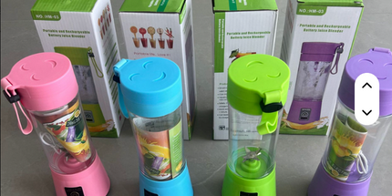 Venta al por mayor Mini exprimidor de frutas batidora portátil 6 hojas de acero inoxidable USB recargable para uso al aire libre