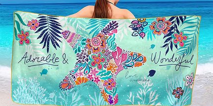 Toalla de playa de microfibra de alta calidad 140 cm x 70 cm. Diseño a prueba de arena de secado rápido.