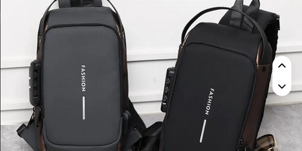 Mochila mediana con lazo cruzado de pecho ANTIRROBO con USB y candados de seguridad. Muy resistente