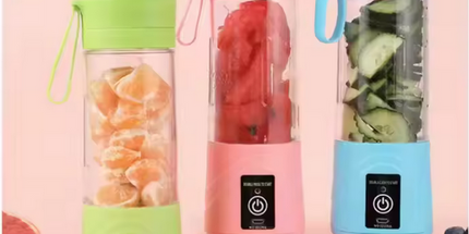 Venta al por mayor Mini exprimidor de frutas batidora portátil 6 hojas de acero inoxidable USB recargable para uso al aire libre