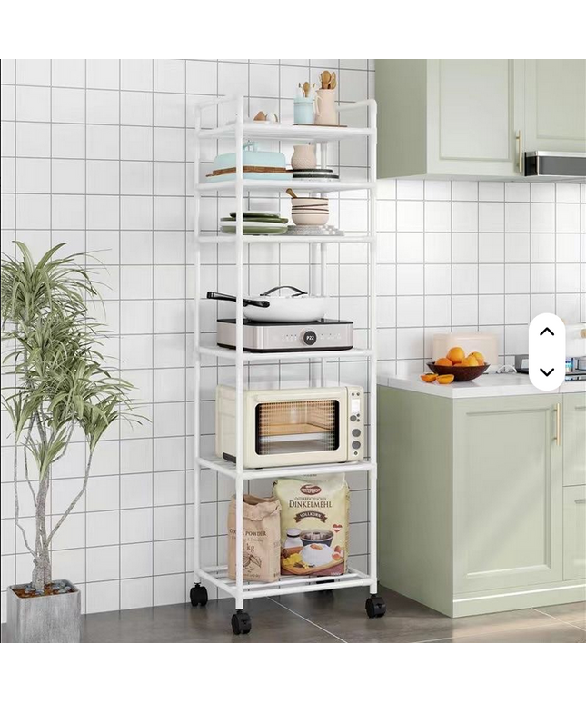 Estante de cocina o de uso general con ruedas alto y angosto