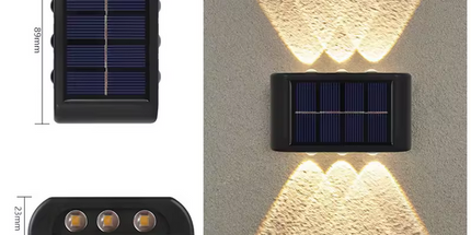 Luz de pared solar inteligentes LED Impermeable Aplique Luz arriba y abajo