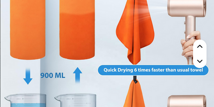 Toalla deportiva grande en microfibra muy absorvente 80 x 150 cm