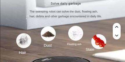 Robot aspirador de barrido 3 en 1 recargable trapeador inalámbrico 1500pa aspirador robótico para el hogar aspiradora hogar 23,5 5,5 cm