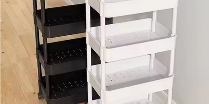 Carrito organizador móvil con ruedas, 34 niveles, estantería plástica para cocina y hogar