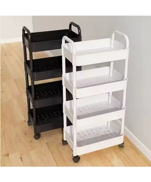 Carrito organizador móvil con ruedas, 34 niveles, estantería plástica para cocina y hogar