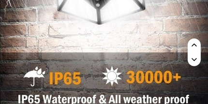 Lampara Solar de pared exterior Helius ahorro de energía impermeable seguridad 3 modos con Sensor de movimiento