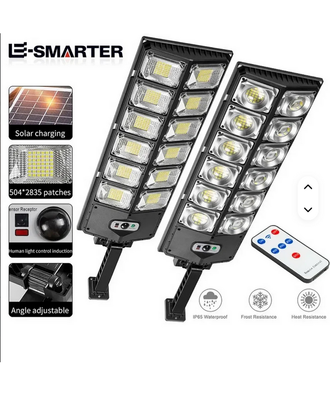 Lampara LED Solar con Sensor de movimiento impermeable 12000 lúmenes