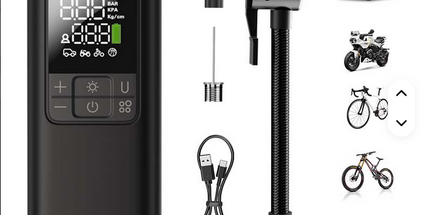 Compresor de aire Newo, portátil inalámbrico y eléctrico para coche y motocicletas, bomba mini de aluminio, inflador digital de neumáticos, material ABS, 15