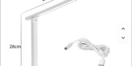 Lámpara de mesa de LED moderna con temperatura de tres colores de atenuación continua plegable giratoria USB