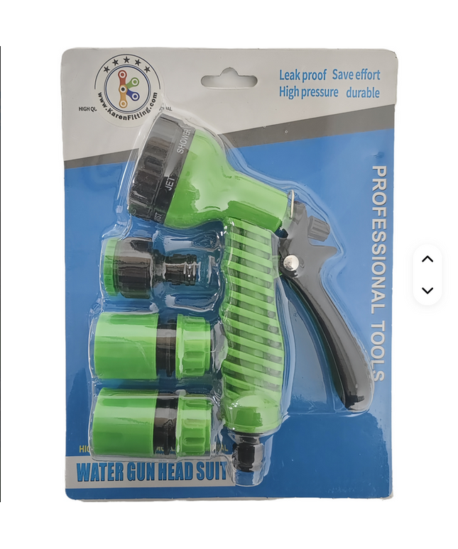 Boquilla de pistola de agua de lavado resistente con 7 patrones de pulverización, también para riego y jardinería