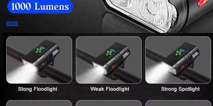Juego de Luces para Bicicleta Personalizado para Ciclismo al Aire Libre Recargable por USB Luz Led Impermeable para Ciclismo Nocturno
