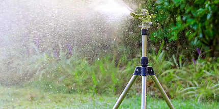 Aspersor con tripode telescopico de jardin o agrícola de impulso de impacto, de aspersio de 360 grados, rociadores giratorios