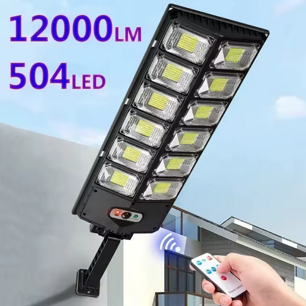 Lampara LED Solar con Sensor de movimiento impermeable 12000 lúmenes